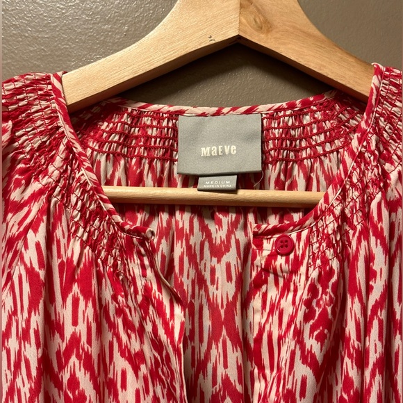 Anthropologie Maeve Frequencies Ikat Print 3/4 Sleeve Tunic Shirt Dress - Picture 3 of 4